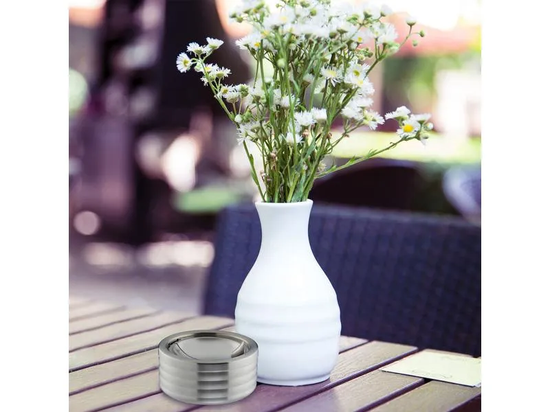 relaxdays Aschenbecher mit Deckel Silber relaxdays Aschenbecher mit Deckel Silber