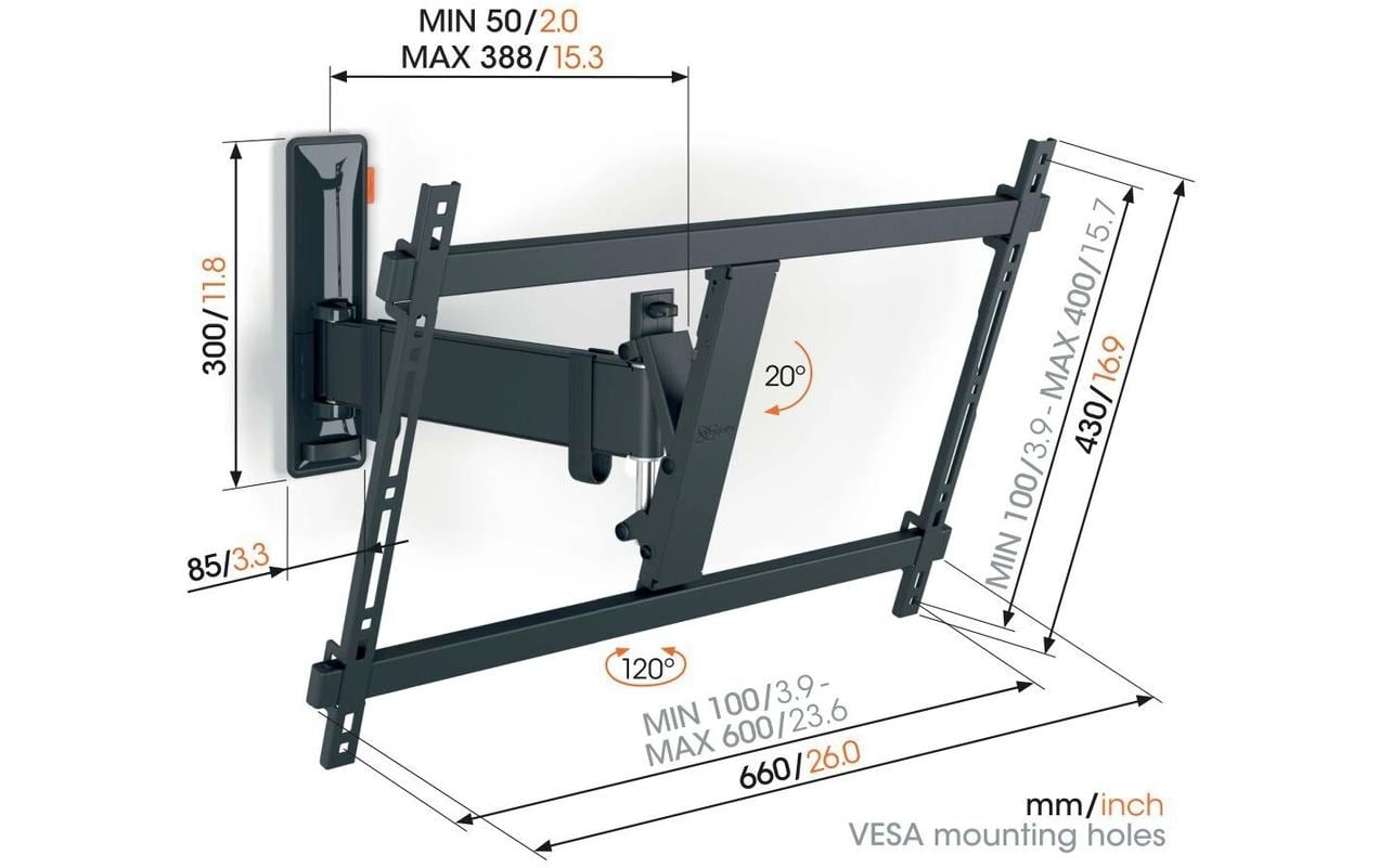Vogel's Wandhalterung COMFORT TVM 3625B Schwarz Vogel's Wandhalterung COMFORT TVM 3625B Schwarz