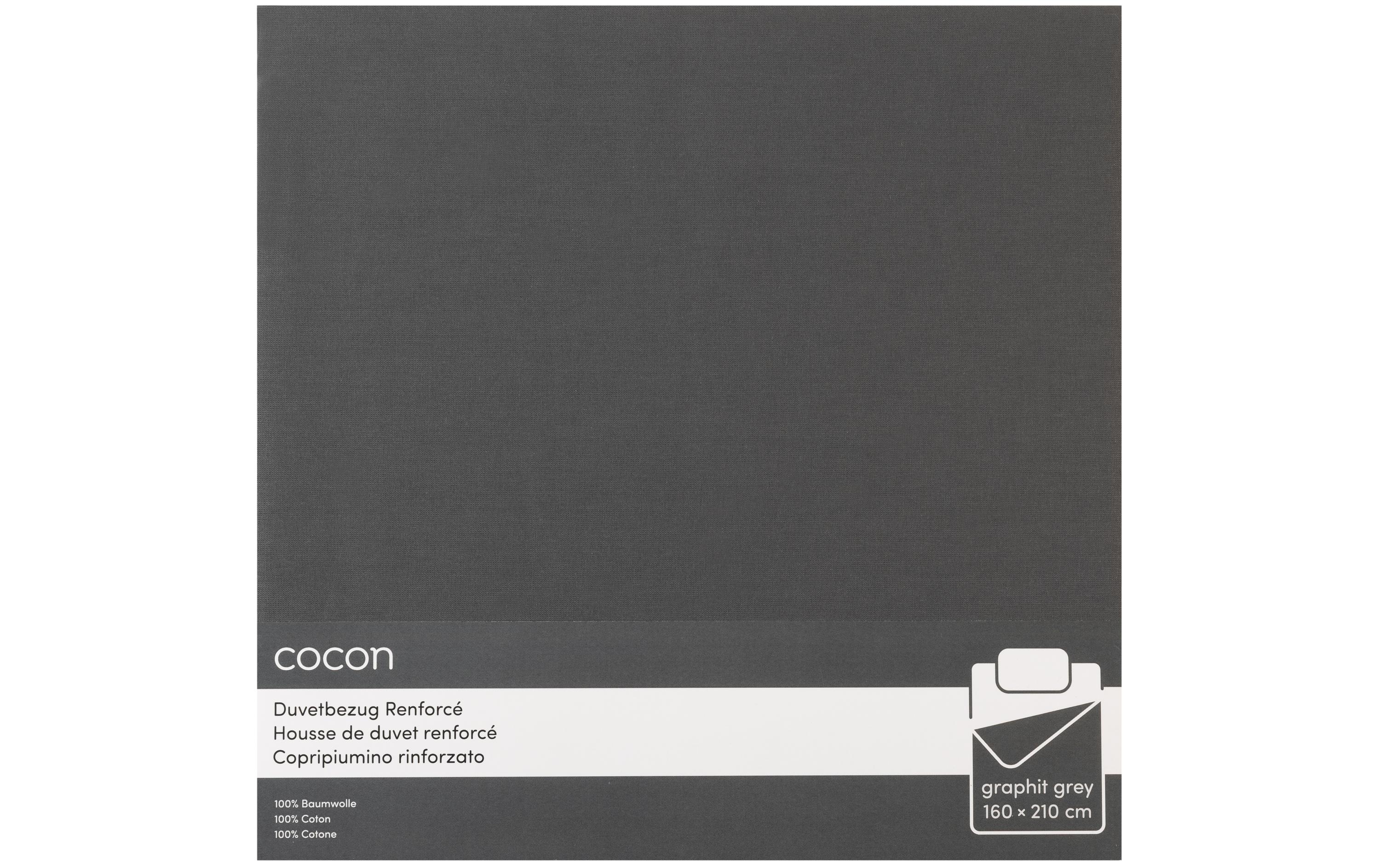 COCON Duvetbezug Renforcé 160 x 210 cm, Graphit