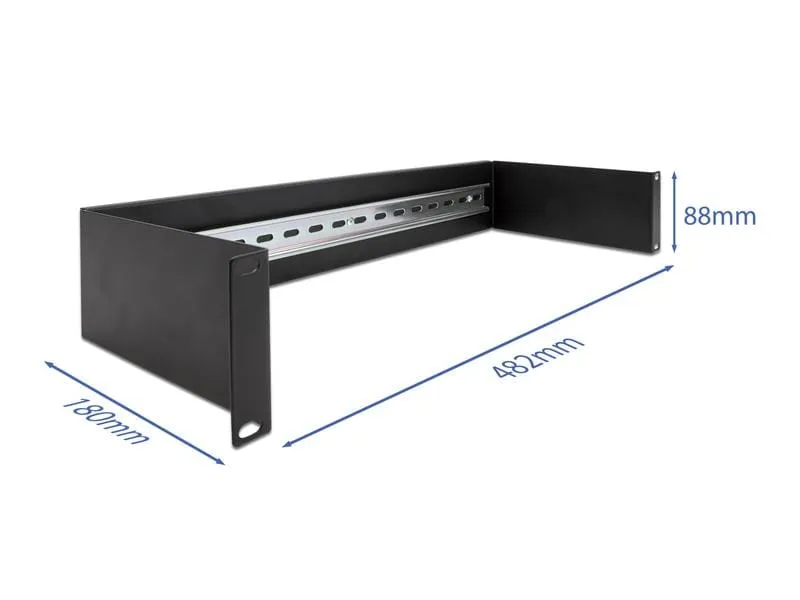 Delock Hutschienenpanel 2HE 19, Schwarz Delock Hutschienenpanel 2HE 19, Schwarz