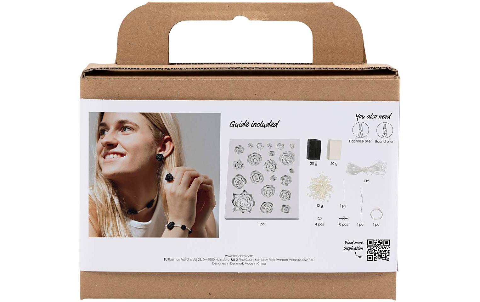 Creativ Company Schmuck Bastelset Rosen, Schwarz/Weiss