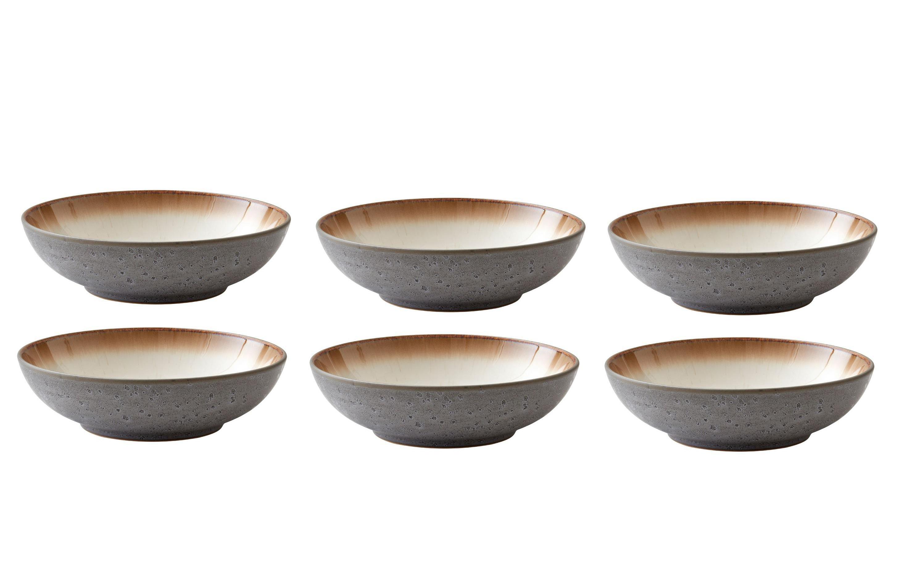 Bitz Suppen- & Pastateller Ø 20 cm, 6 Stück, Grau/Crème