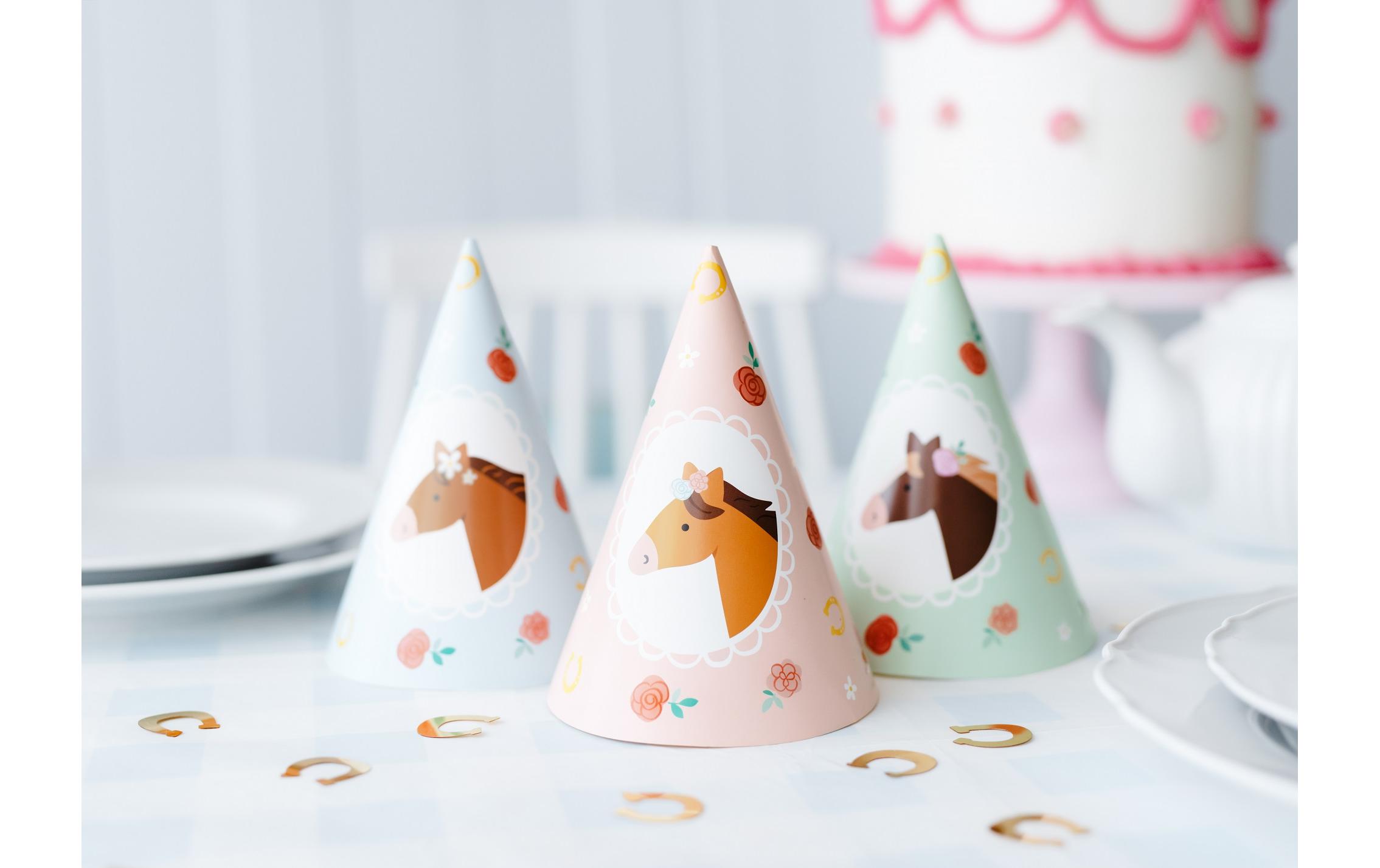 Partydeco Partyhüte Pferd 16 x 11 cm, 6 Stück