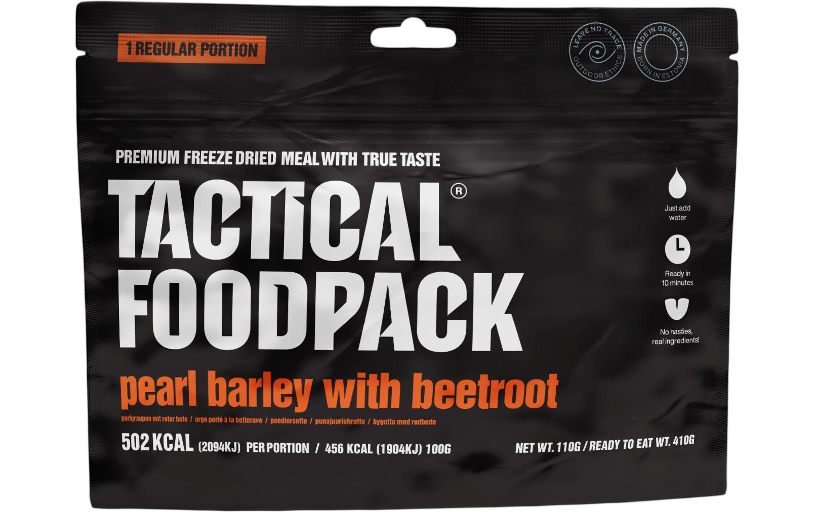 Tactical Foodpack Hauptgericht Perlgraupen mit Roter Bete Tactical Foodpack Hauptgericht Perlgraupen mit Roter Bete