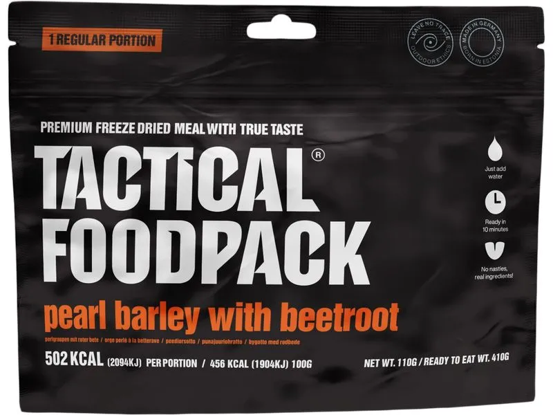 Tactical Foodpack Hauptgericht Perlgraupen mit Roter Bete Tactical Foodpack Hauptgericht Perlgraupen mit Roter Bete