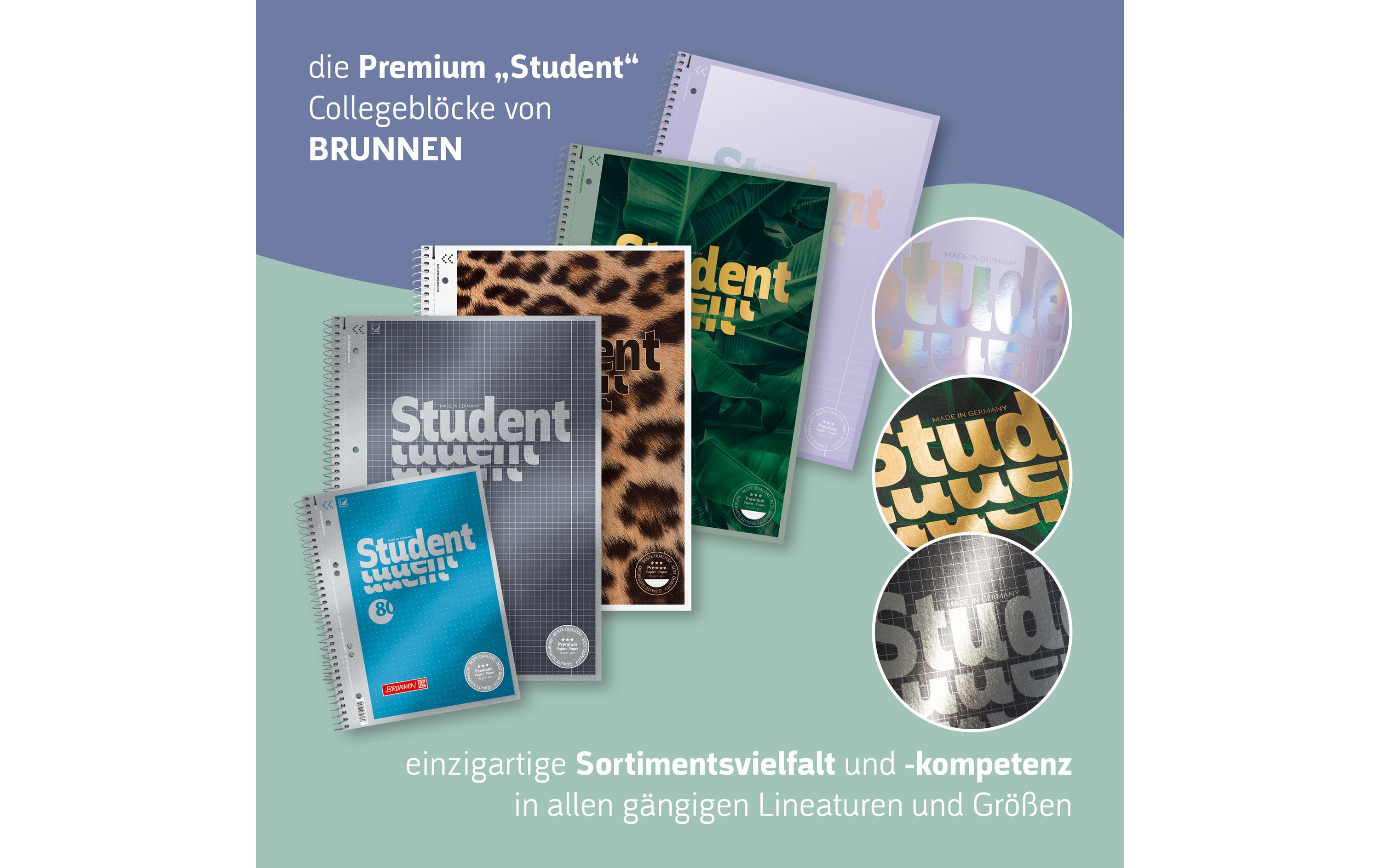 Brunnen Notizheft Premium Colour Code A6, kariert, 120 Blatt, Mint