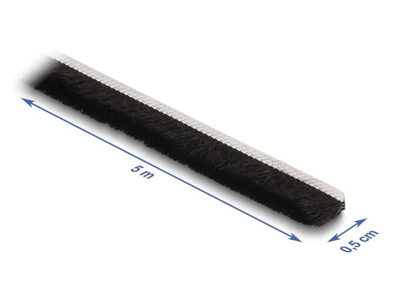 Delock Bürstenstreifen selbstklebend schwarz, 5mm - 5m Delock Bürstenstreifen selbstklebend schwarz, 5mm - 5m