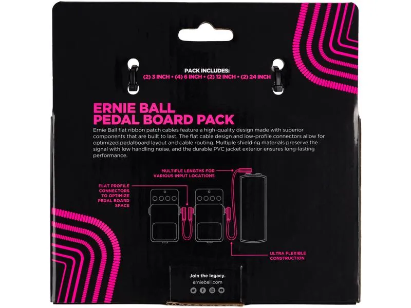 Ernie Ball Patch-Kabel 6224 Flat Ribbon Multi-Pack – 10 Stück, Schwarz Ernie Ball Patch-Kabel 6224 Flat Ribbon Multi-Pack – 10 Stück, Schwarz