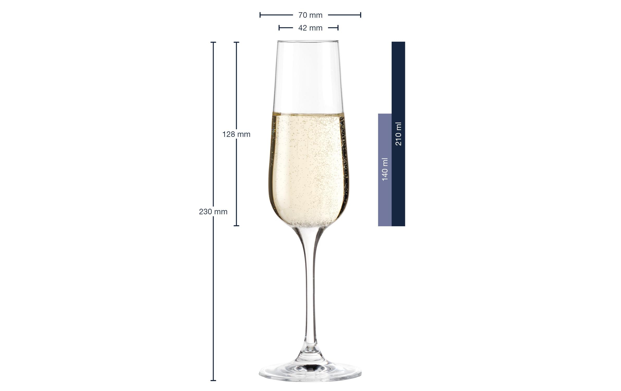 Leonardo Sektglas Tivoli 210 ml, 6 Stück, Transparent 