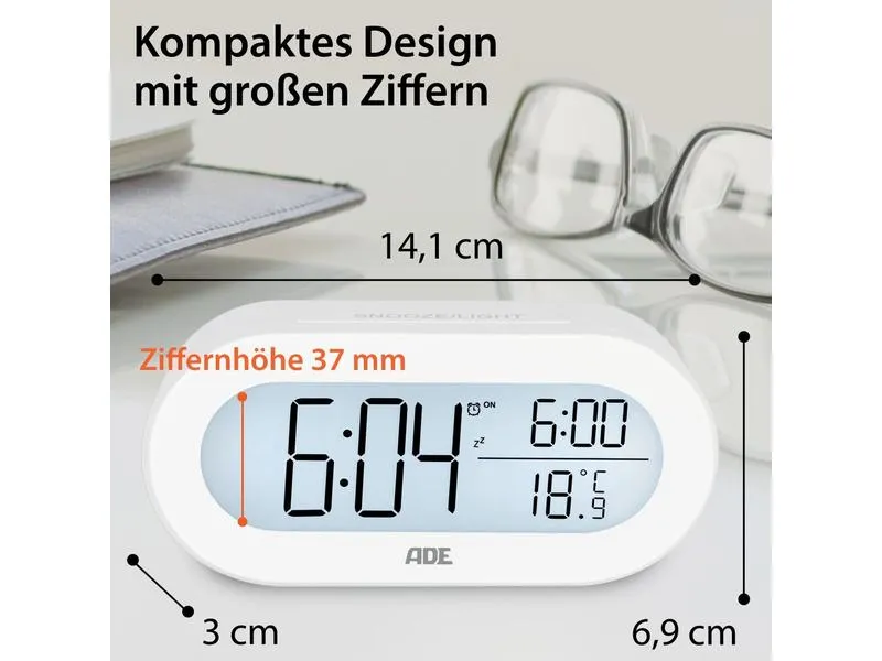 ADE Digitalwecker Weiss ADE Digitalwecker Weiss