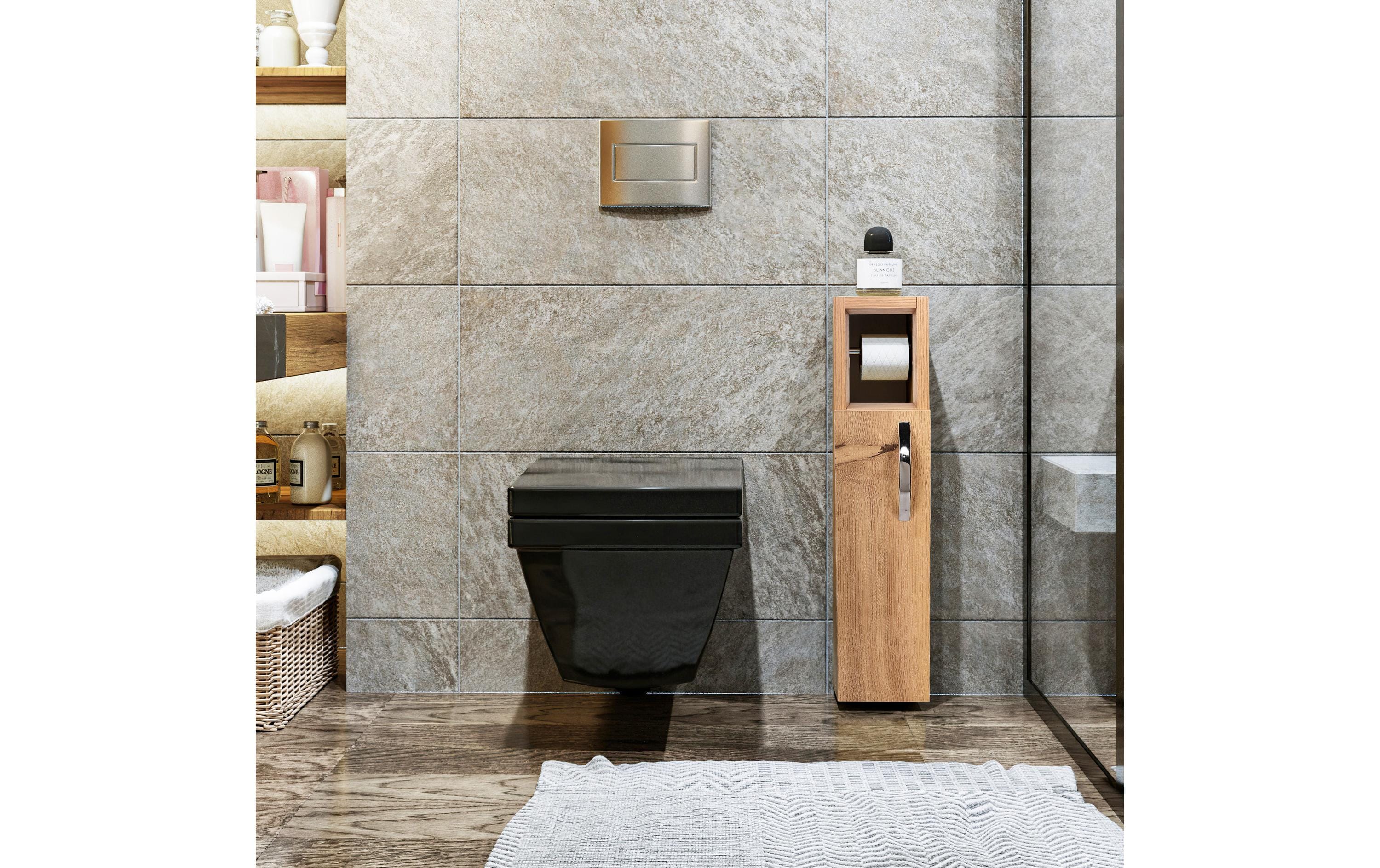 Woody Fashion Badezimmerregal Star 15 x 65 x 12 cm, Nature