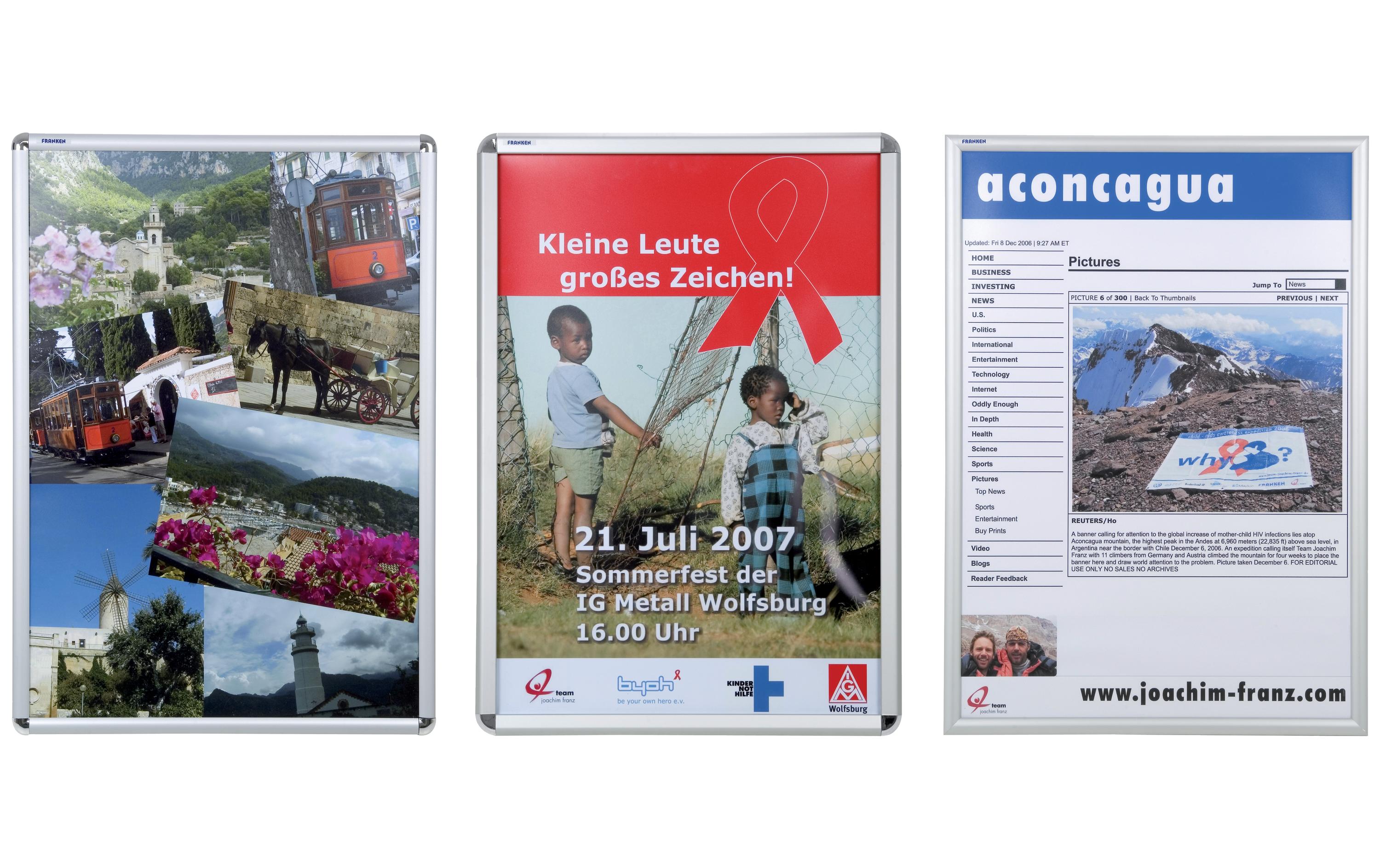 Franken Präsentationsrahmen Standard 25 mm, A1 Silber