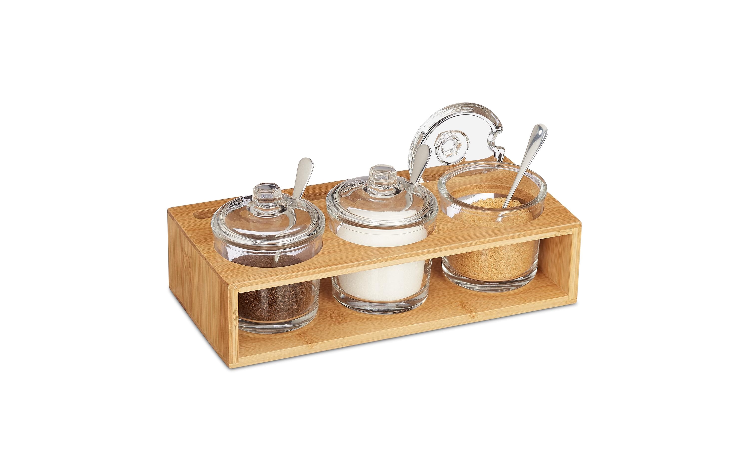 relaxdays Zuckerdose 3 Stück, Braun