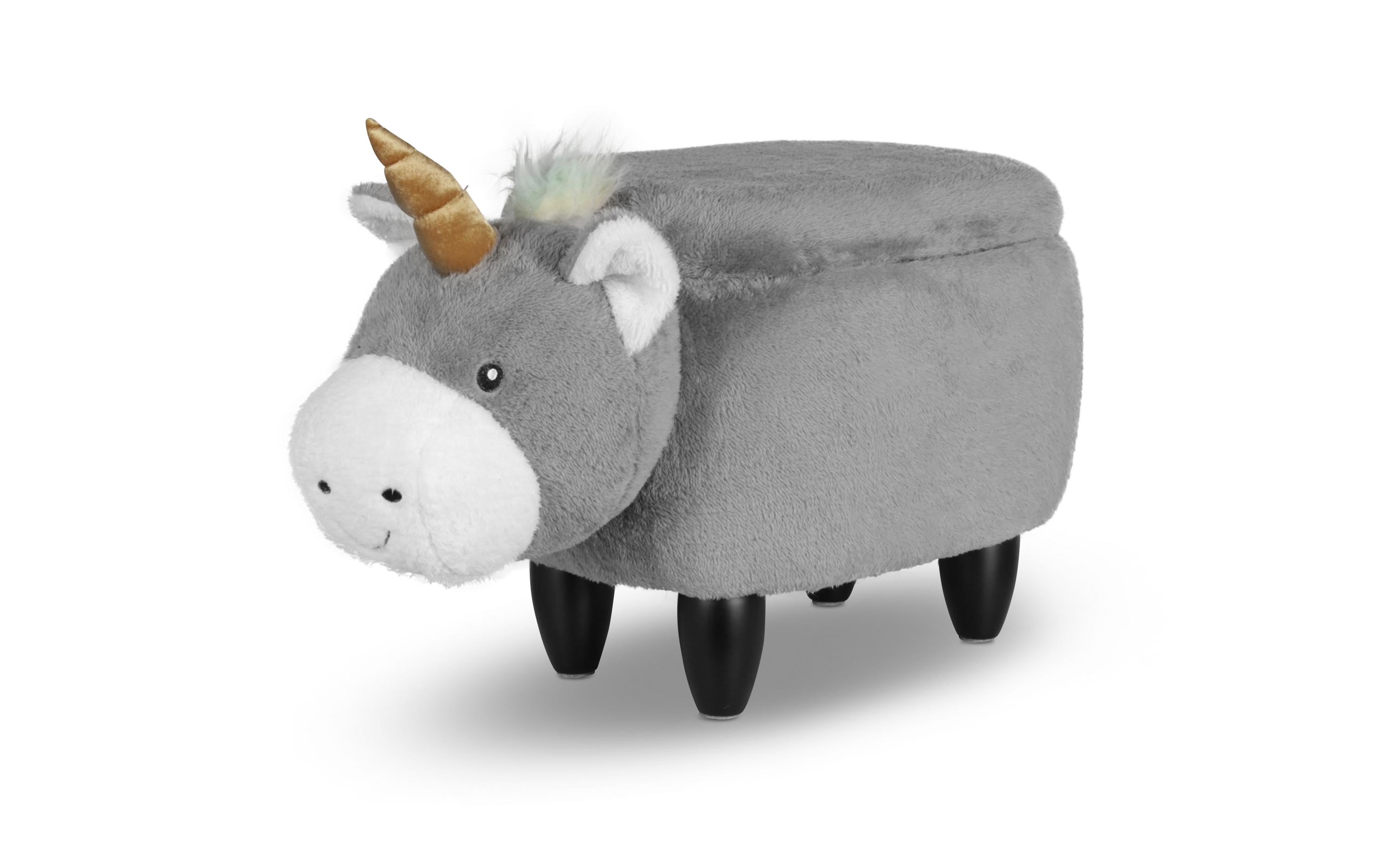 zoosy Kinderhocker Einhorn Enea Grau zoosy Kinderhocker Einhorn Enea Grau