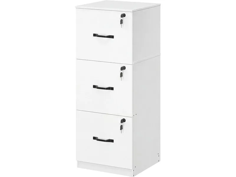 VASAGLE Aktenschrank Holzspanplatte 3 Schubladen Wolkenweiss VASAGLE Aktenschrank Holzspanplatte 3 Schubladen Wolkenweiss