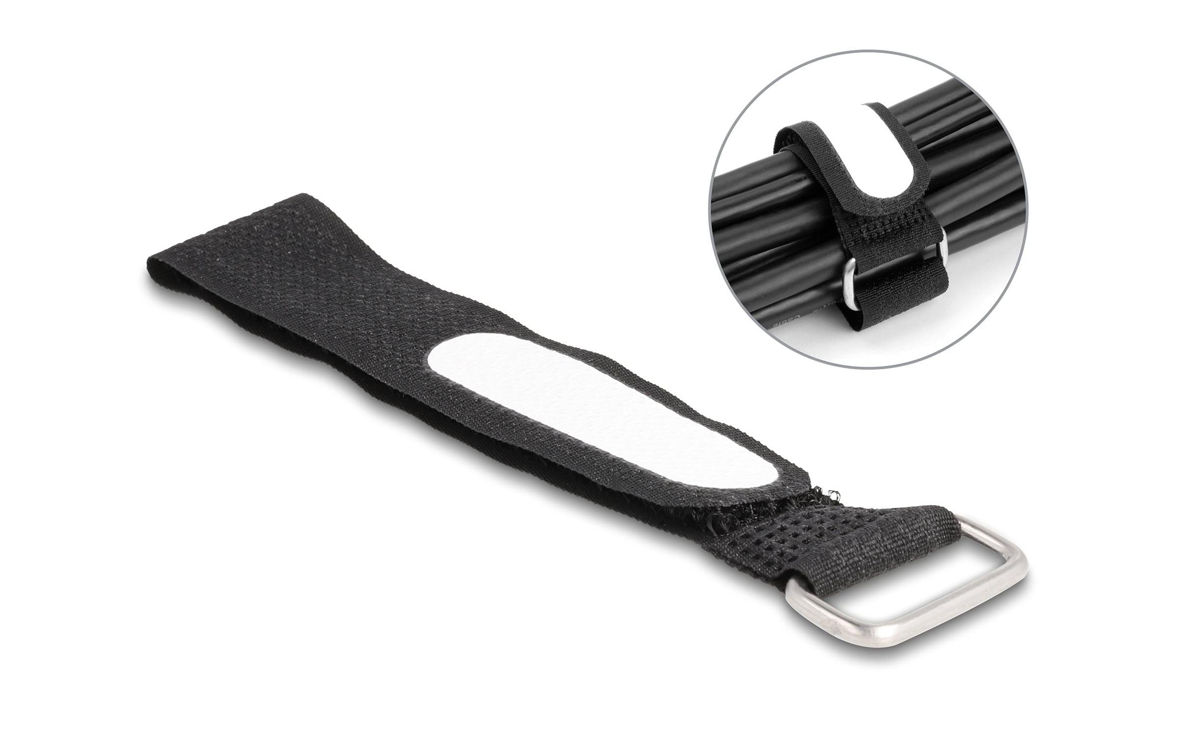 Delock Klettkabelbinder Schwarz 203 mm x 20 mm 5 Stück