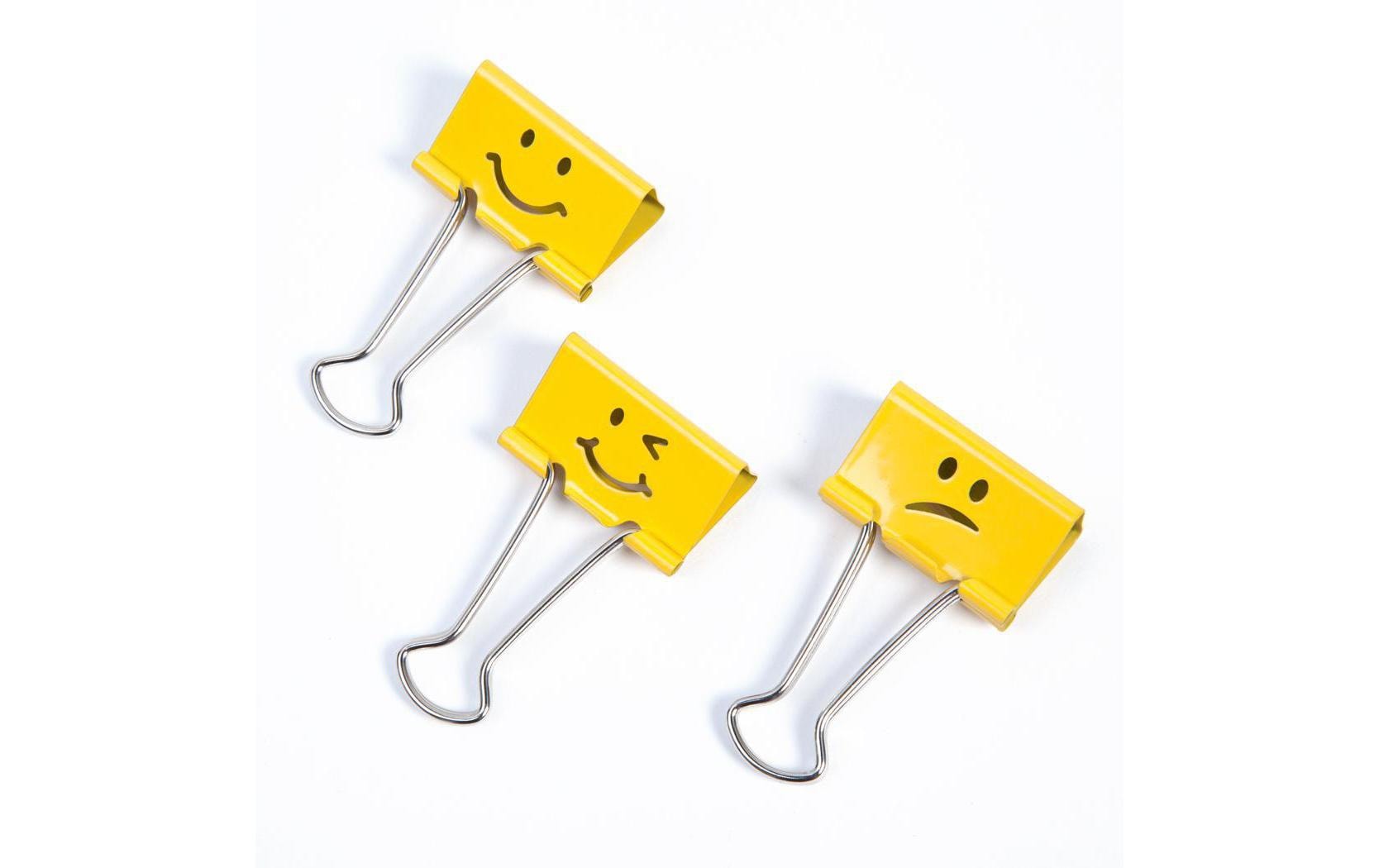 Rapesco Papierklemme Foldback Emojis 32 mm, Gelb