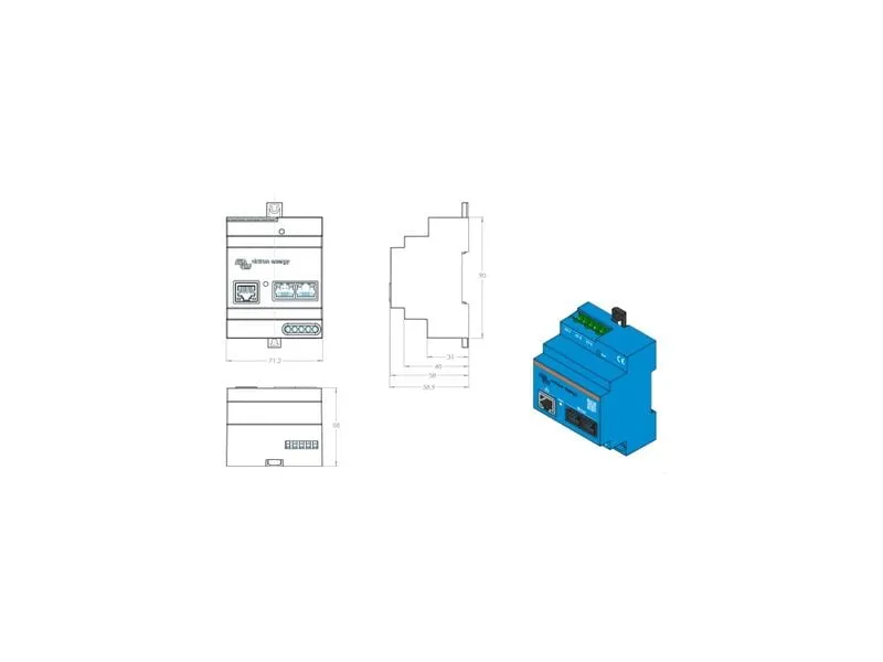 Victron Energiemessgerät VM-3P75CT mit ansteckbaren Stromwandlern Victron Energiemessgerät VM-3P75CT mit ansteckbaren Stromwandlern