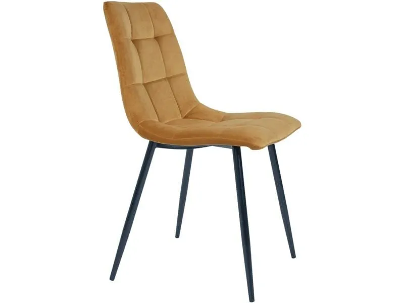 House Nordic Stuhl Middelfart 2 Stück, 86 x 55 cm, Schwarz/Senfgelb