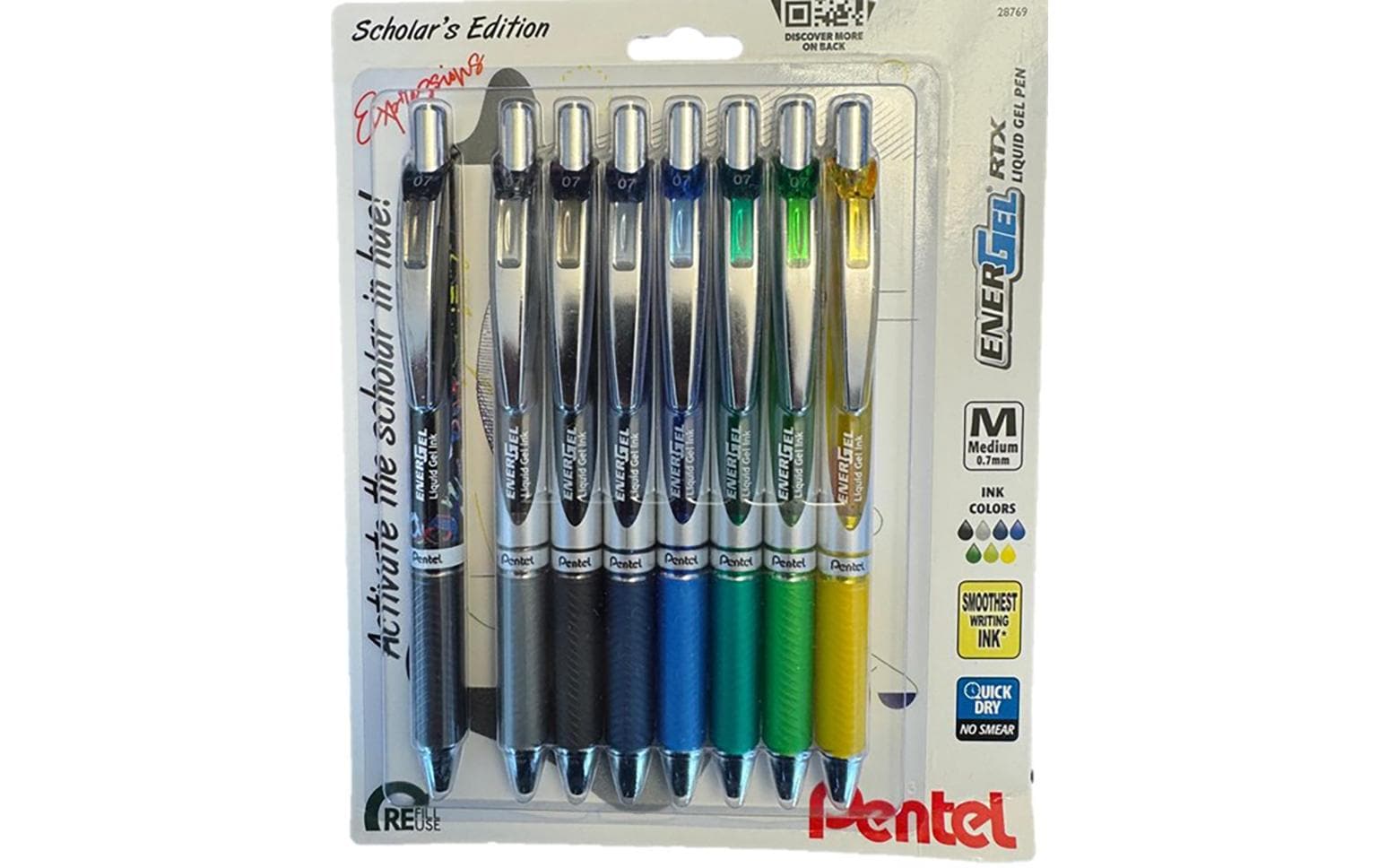 pentel Gelschreiber Scholar 0.7 mm, Mehrfarbig, 8 Stück