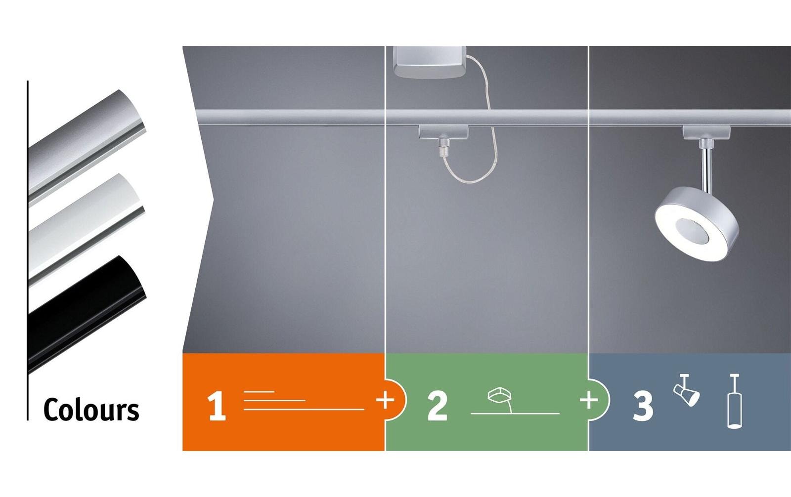 Paulmann URail Pendeladapter Kürzbar Schwarz matt