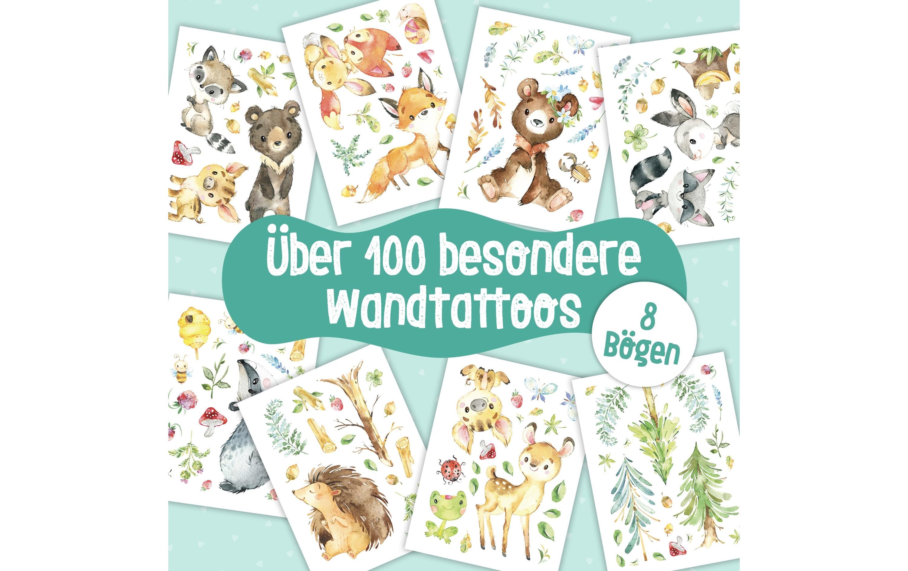 Papierdrachen Wandtattoo-Set Waldtiere