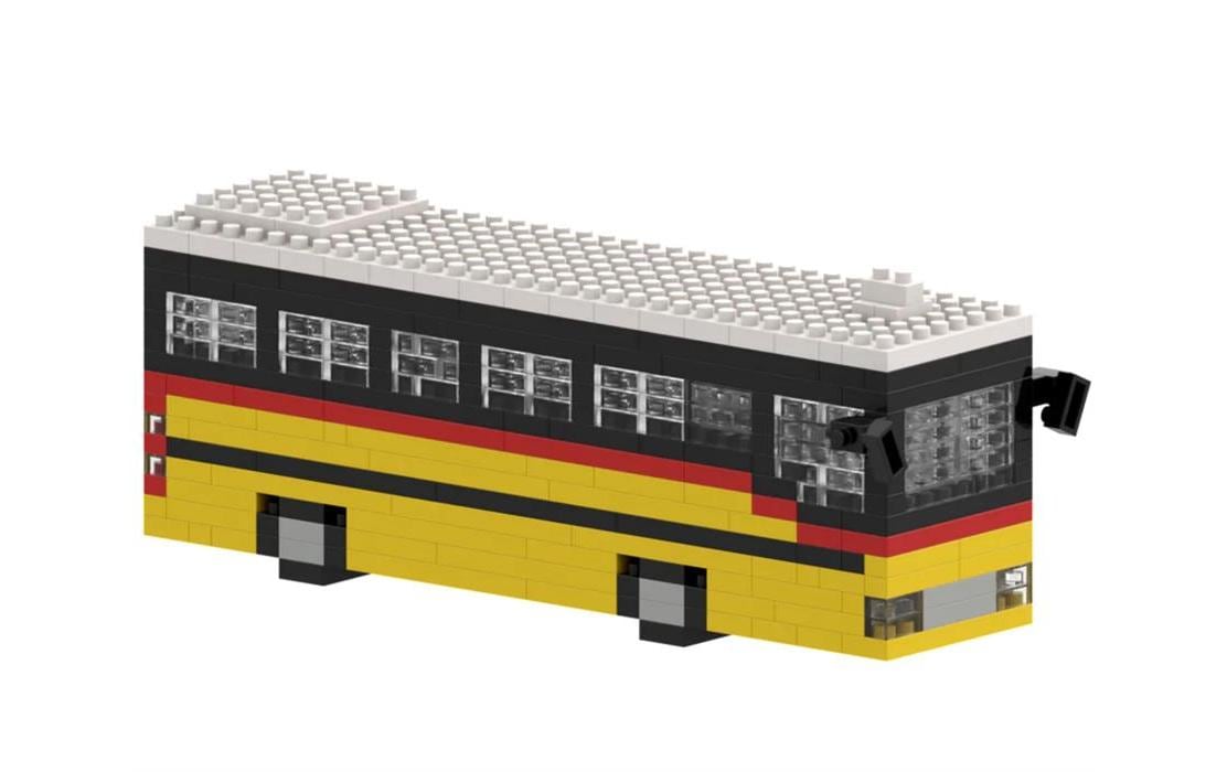 BRIXIES Bausteinmodell Schweizer Postauto aus 339 Bausteinen