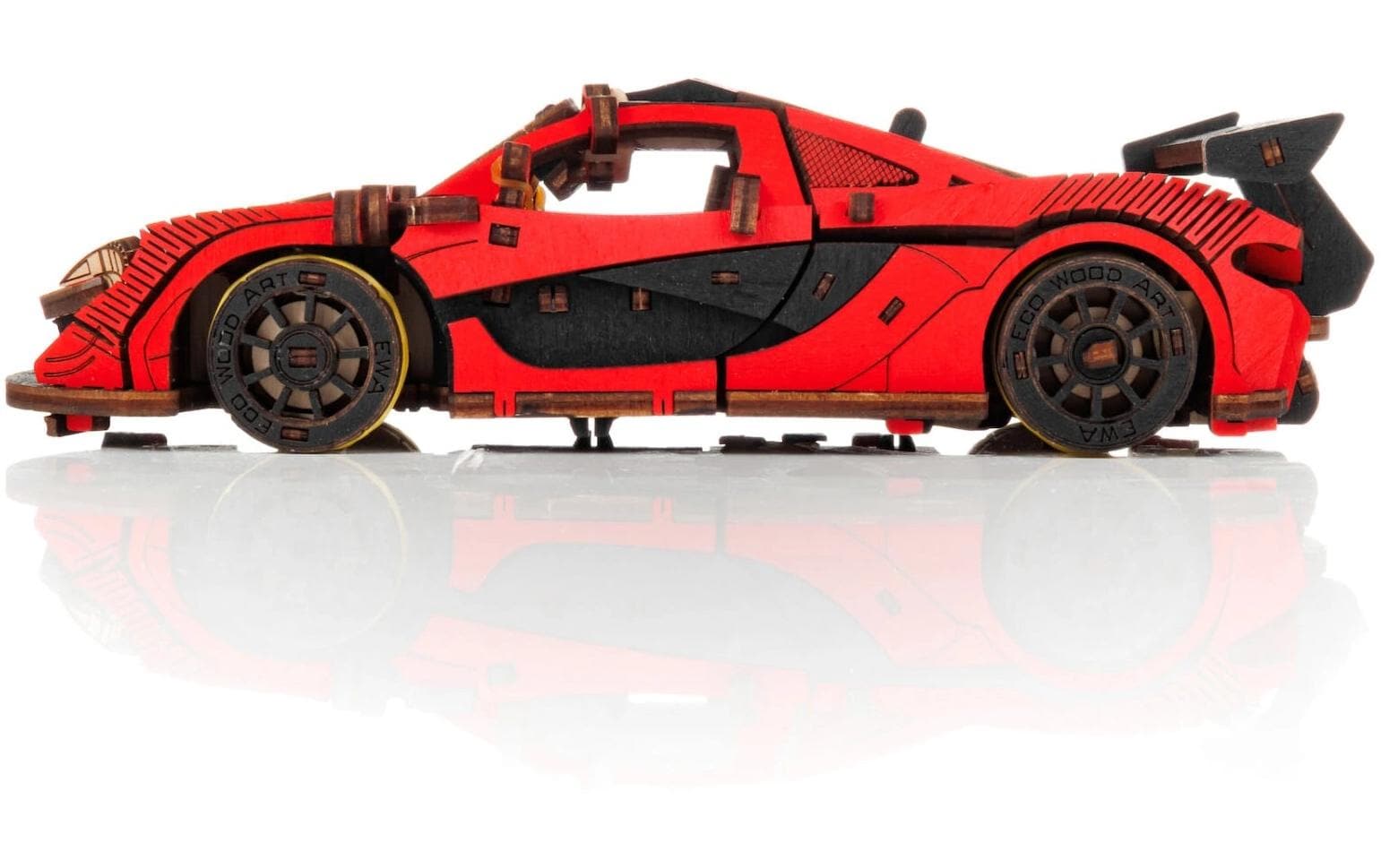 Eco-Wood-Art Bausatz Rennwagen Rot