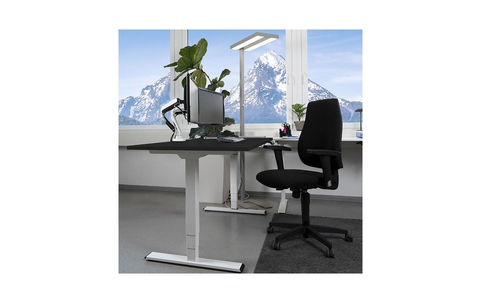 Contini höhenverstellbarer Bürotisch 1.6x0.8 m Schwarz/Gestell weiss