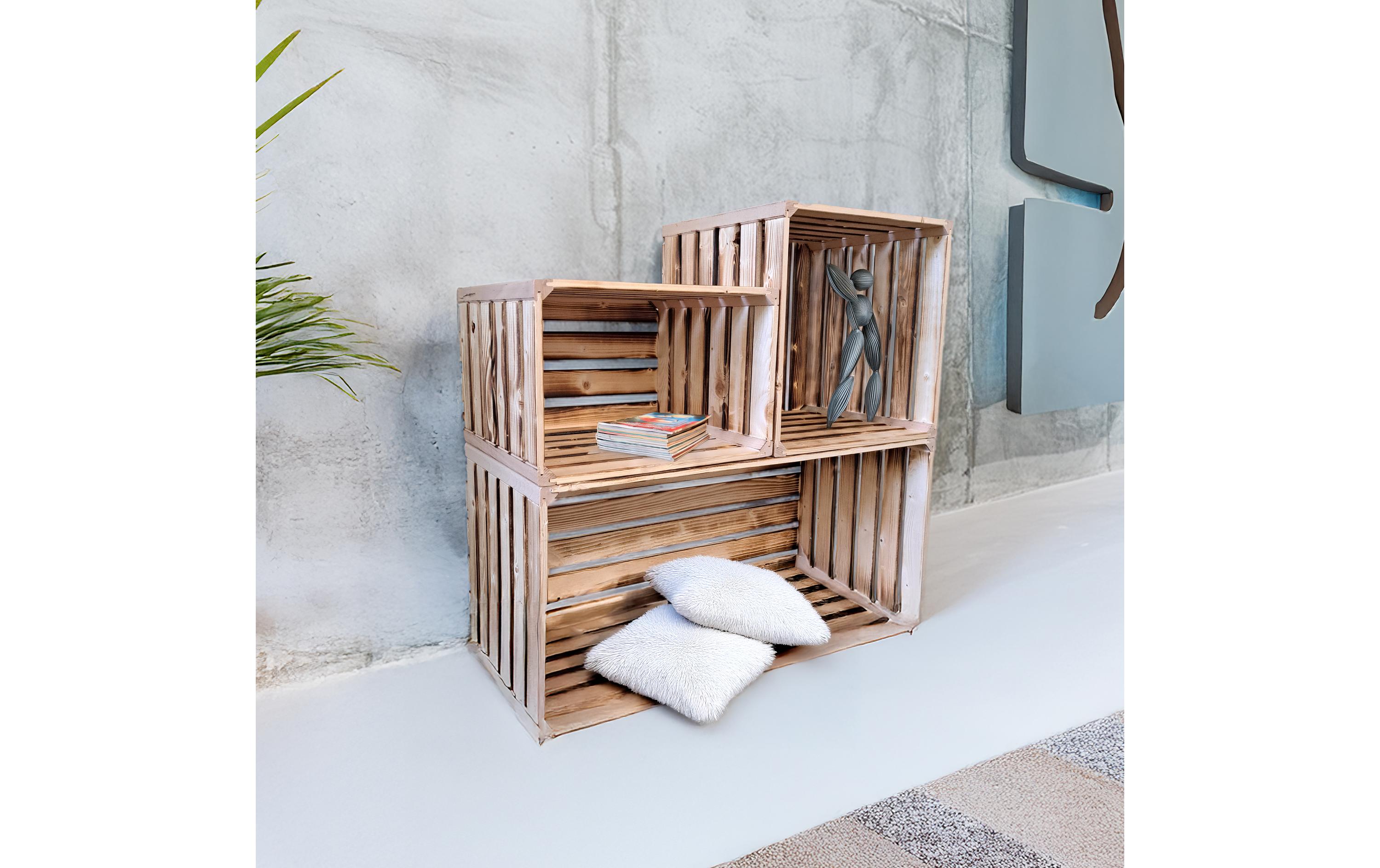 Holz Zollhaus Holzharasse geflammt, 23.3 x 35 x 32 cm