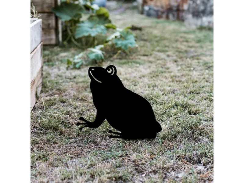 Wallxpert Gartenstecker Frosch 34 x 22 cm