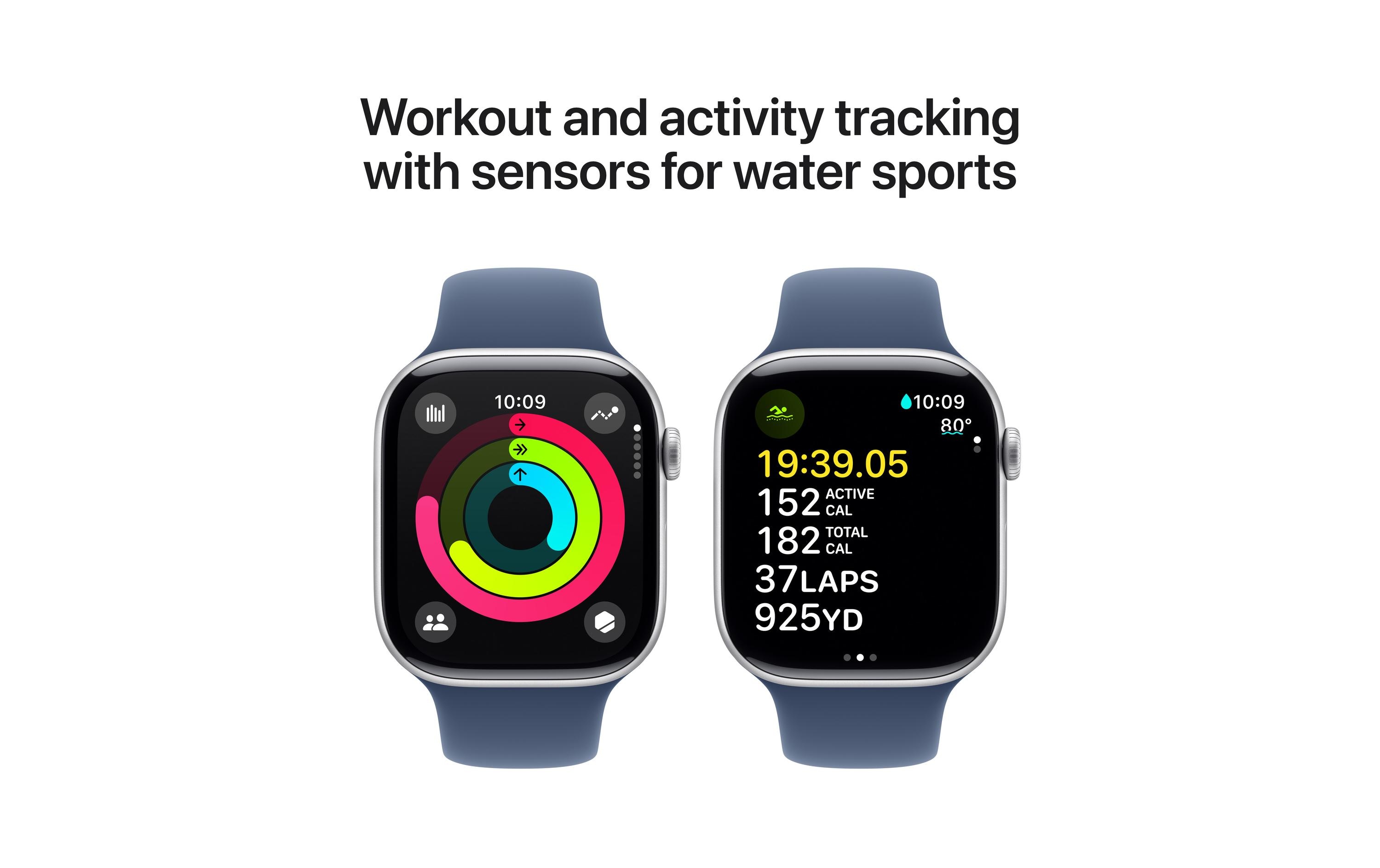 Apple Watch Series 10 46 mm Alu Silber Sport Denim M/L