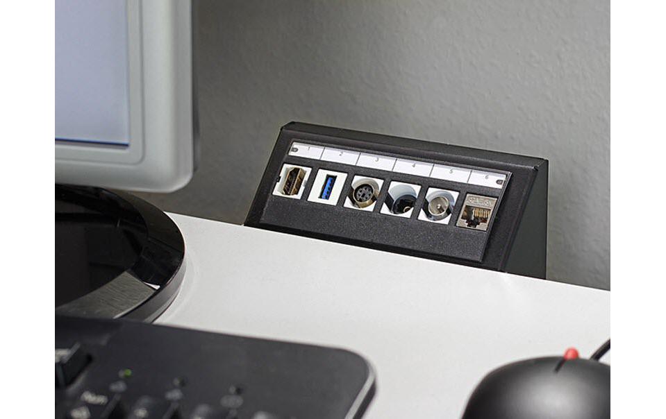 Delock Gehäuse Keystone 6-Port Tischmontage-Leerpanel Delock Gehäuse Keystone 6-Port Tischmontage-Leerpanel