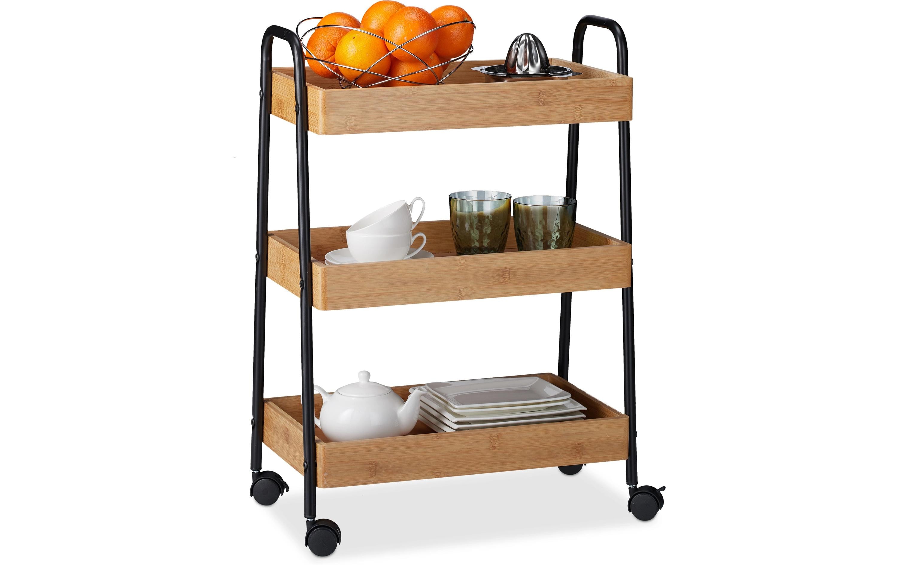 relaxdays Servierwagen 70 x 49.5 x 28 cm