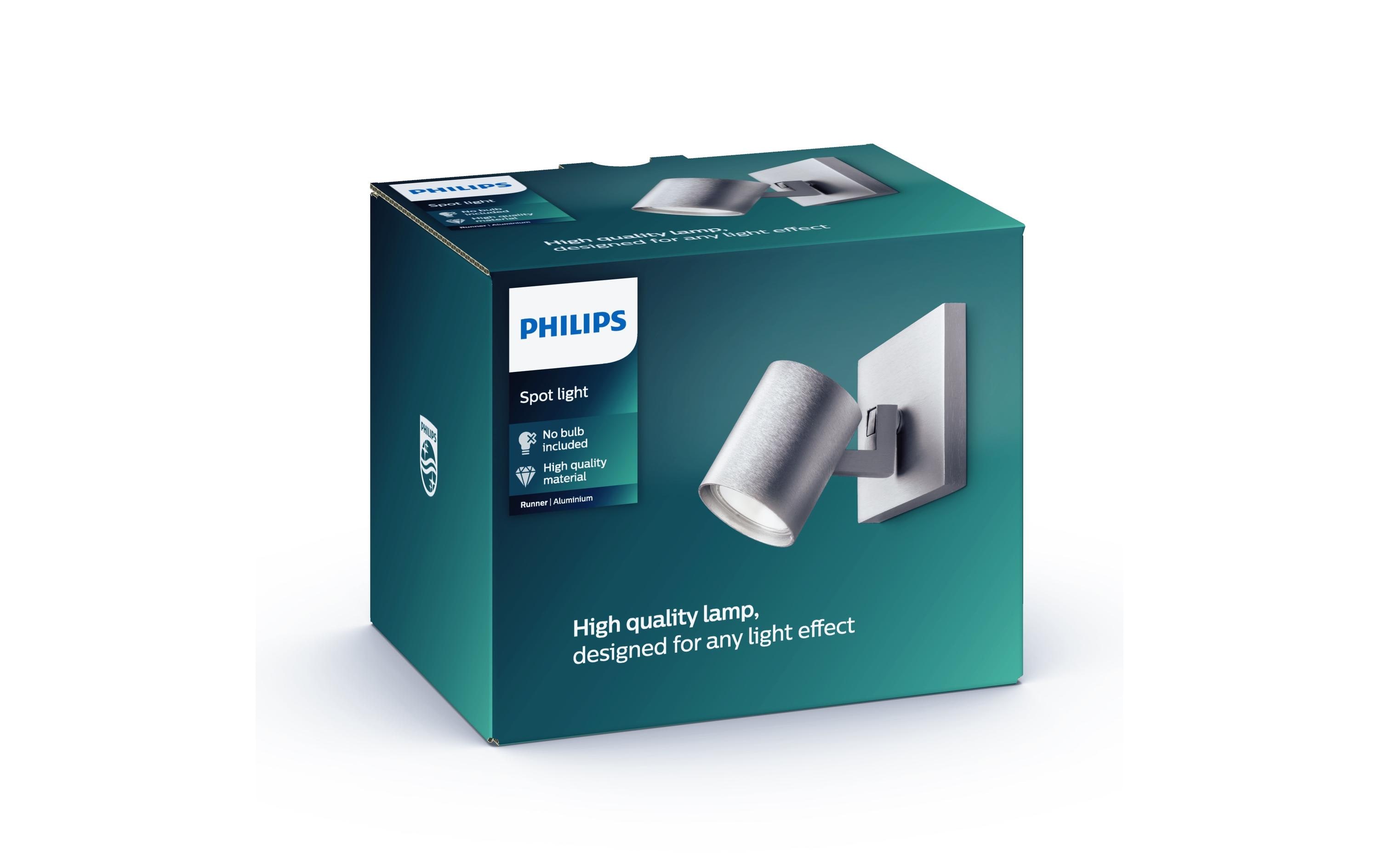 Philips Aufbauspot Runner, GU10, 20 W, Silber