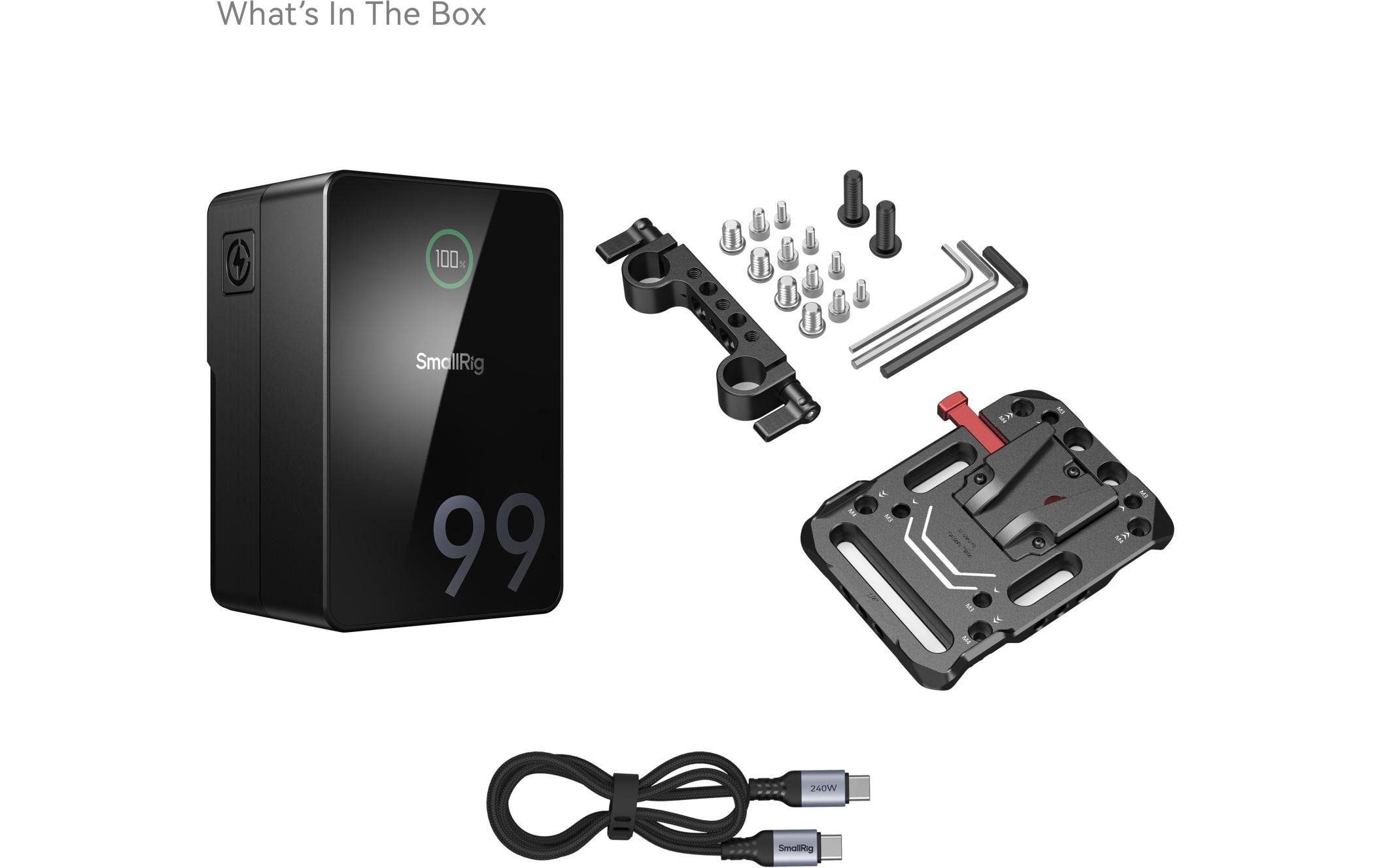 Smallrig Videokamera-Akku VB99 Pro Kit Akkuplatte mit Stangeklemme