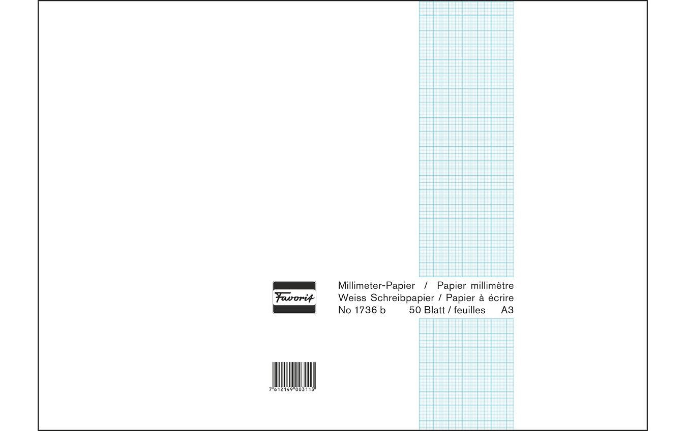 Favorit Notizblock 42 x 29.7 cm, 50 Blatt, Weiss/Blau Favorit Notizblock 42 x 29.7 cm, 50 Blatt, Weiss/Blau
