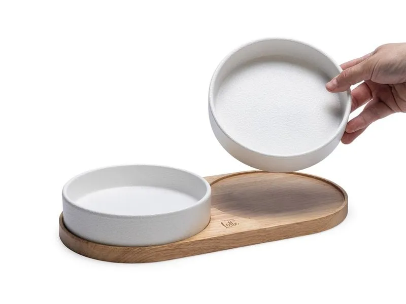 Designed by Lotte Kera Dinnerset Katze Lojs 34 × 17, 3 × 5.5 cm, weiss