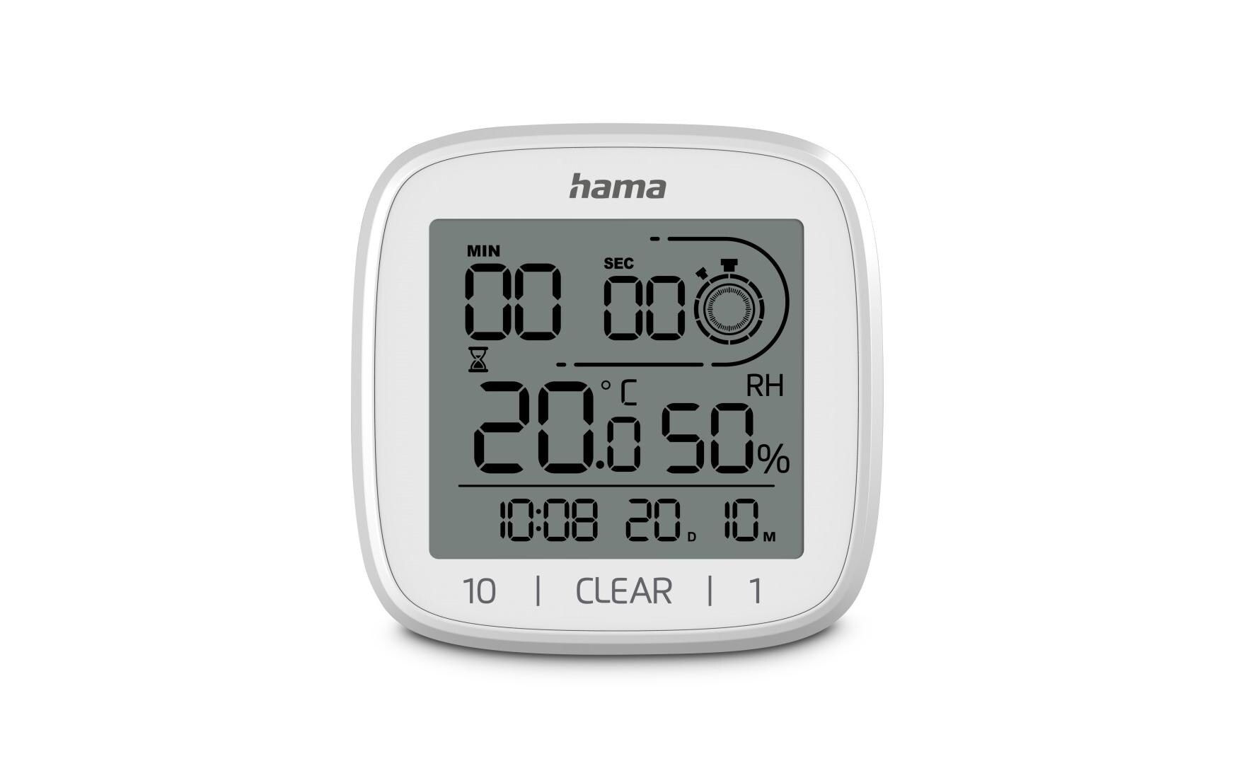 Hama Badezimmeruhr Zypern Grau/Weiss