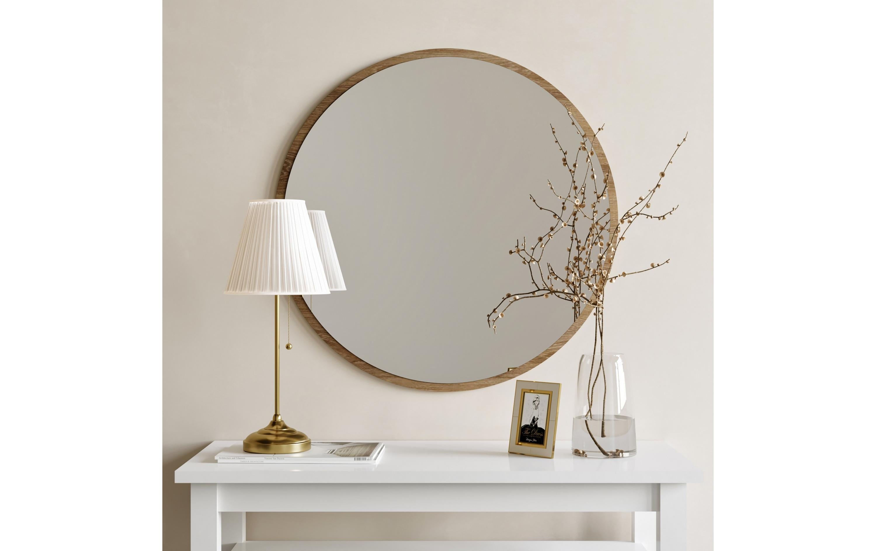 Woody Fashion Spiegel Yuvarlak Ayna Ceviz A707 60 x 60 cm, Braun