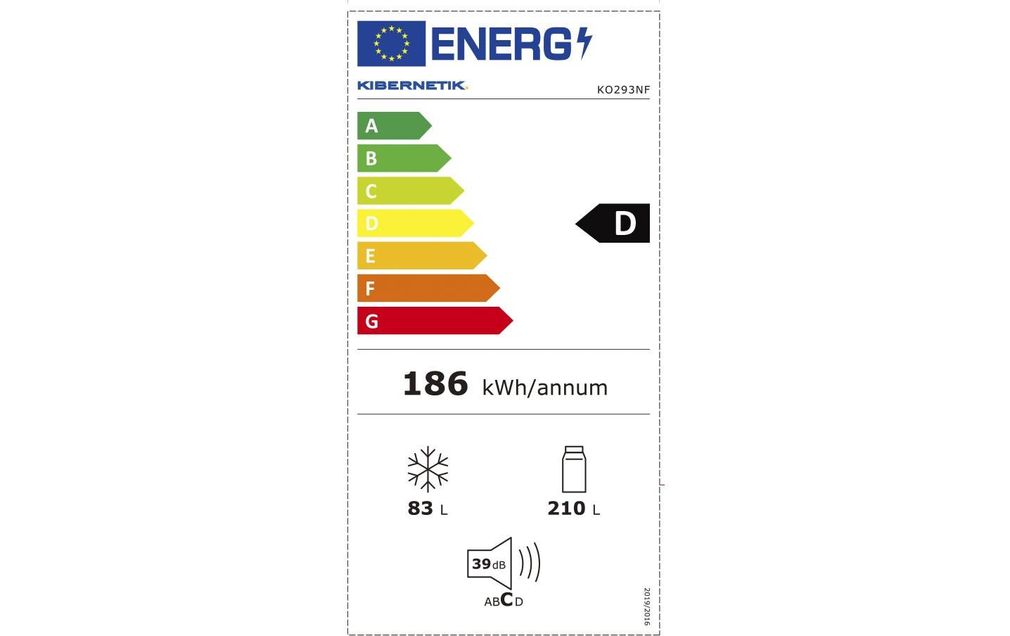 Kibernetik Kühl-Gefrierkombination KO293NF Rechts/Wechselbar
