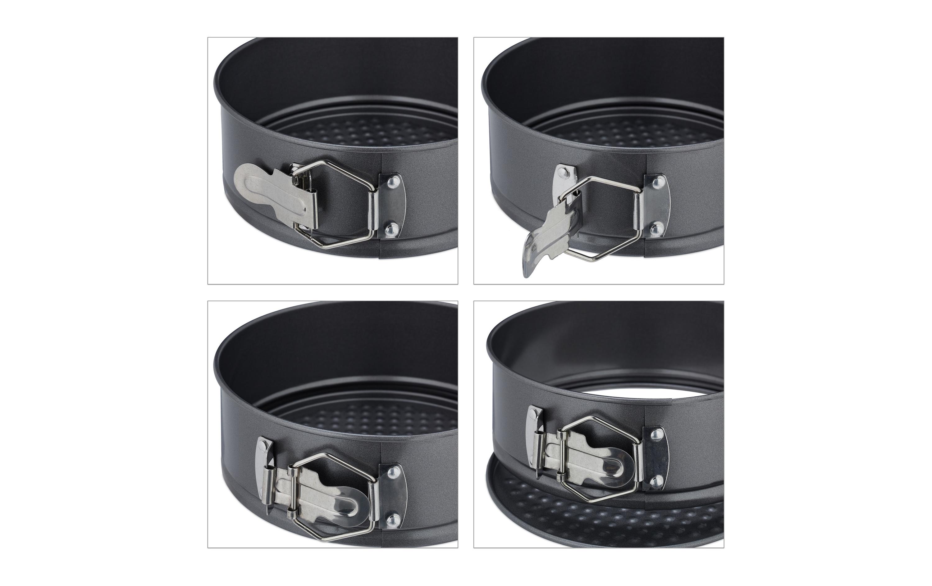 relaxdays Springform 14 cm/16 cm/18 cm, Anthrazit