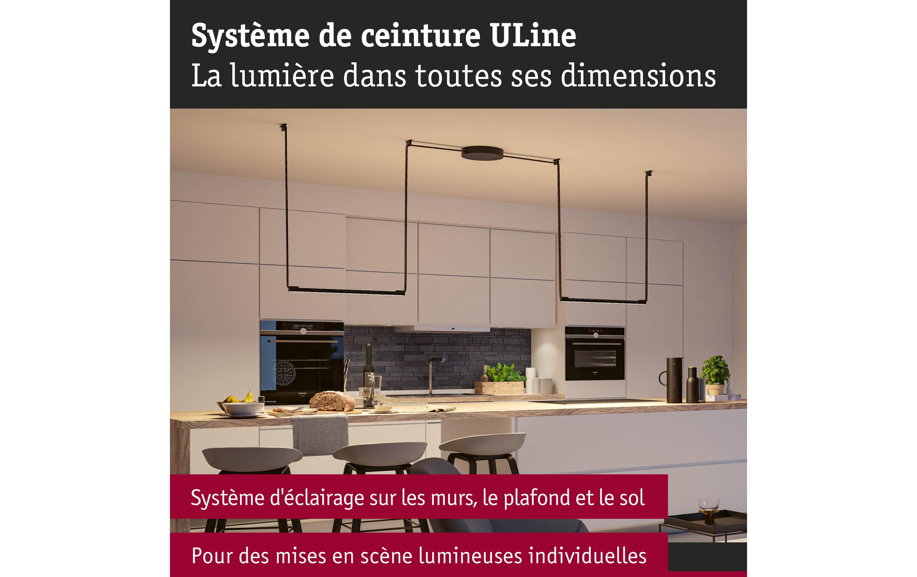 Paulmann ULine Lightbar 650 mm, 3000 K, 90 Ra, Aluminium, Schwarz