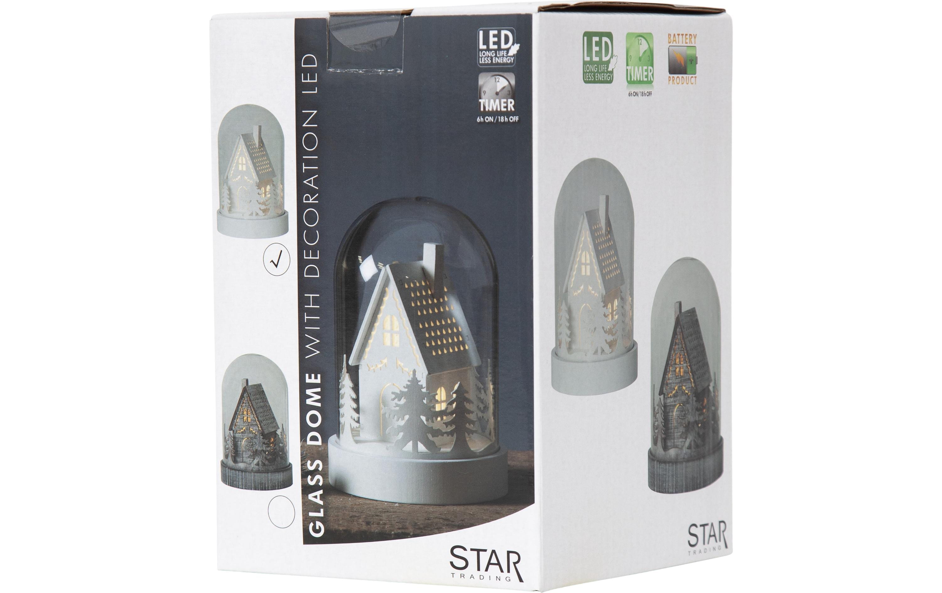 Star Trading Schneekugel Kupol Haus 17.5 cm, Weiss