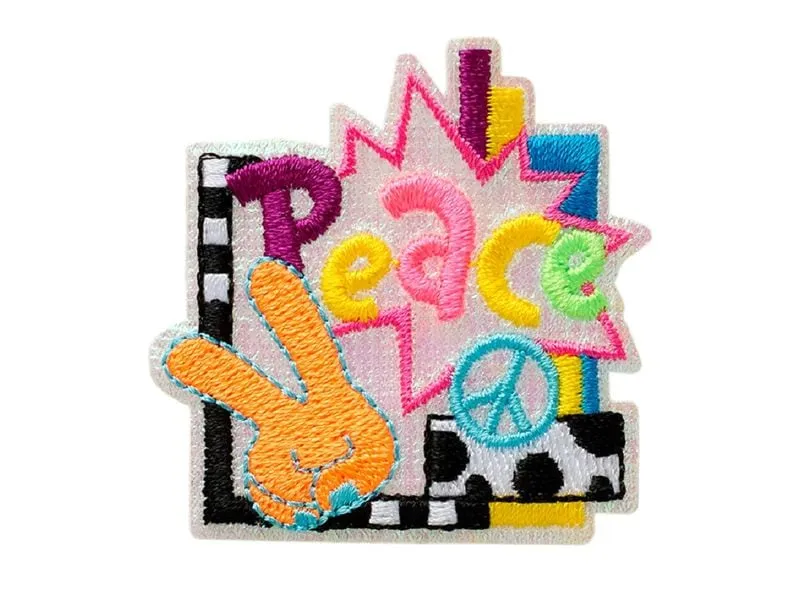 Mono-Quick Aufbügelbild Midi Peace Neon 1 Stück