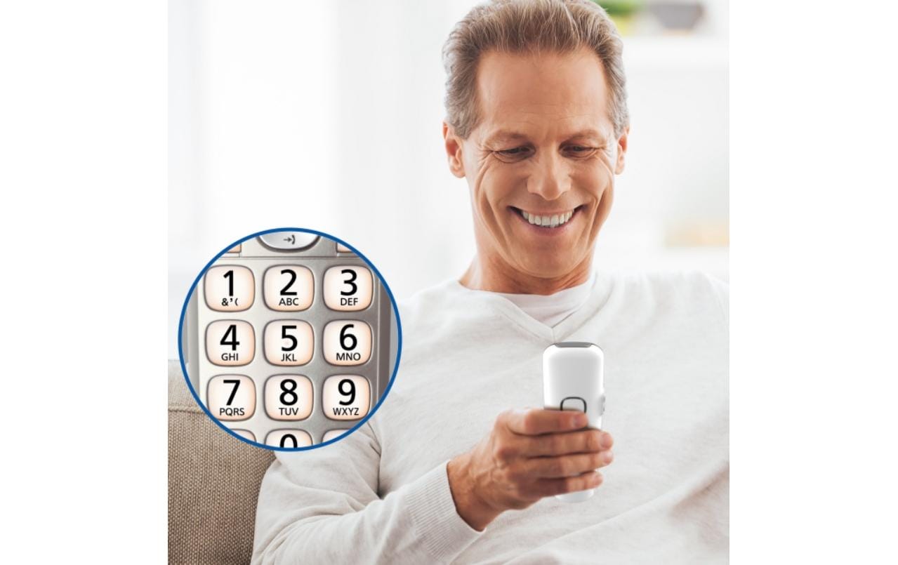 Panasonic Schnurlostelefon KX-TGE250SLN Champagner Panasonic Schnurlostelefon KX-TGE250SLN Champagner