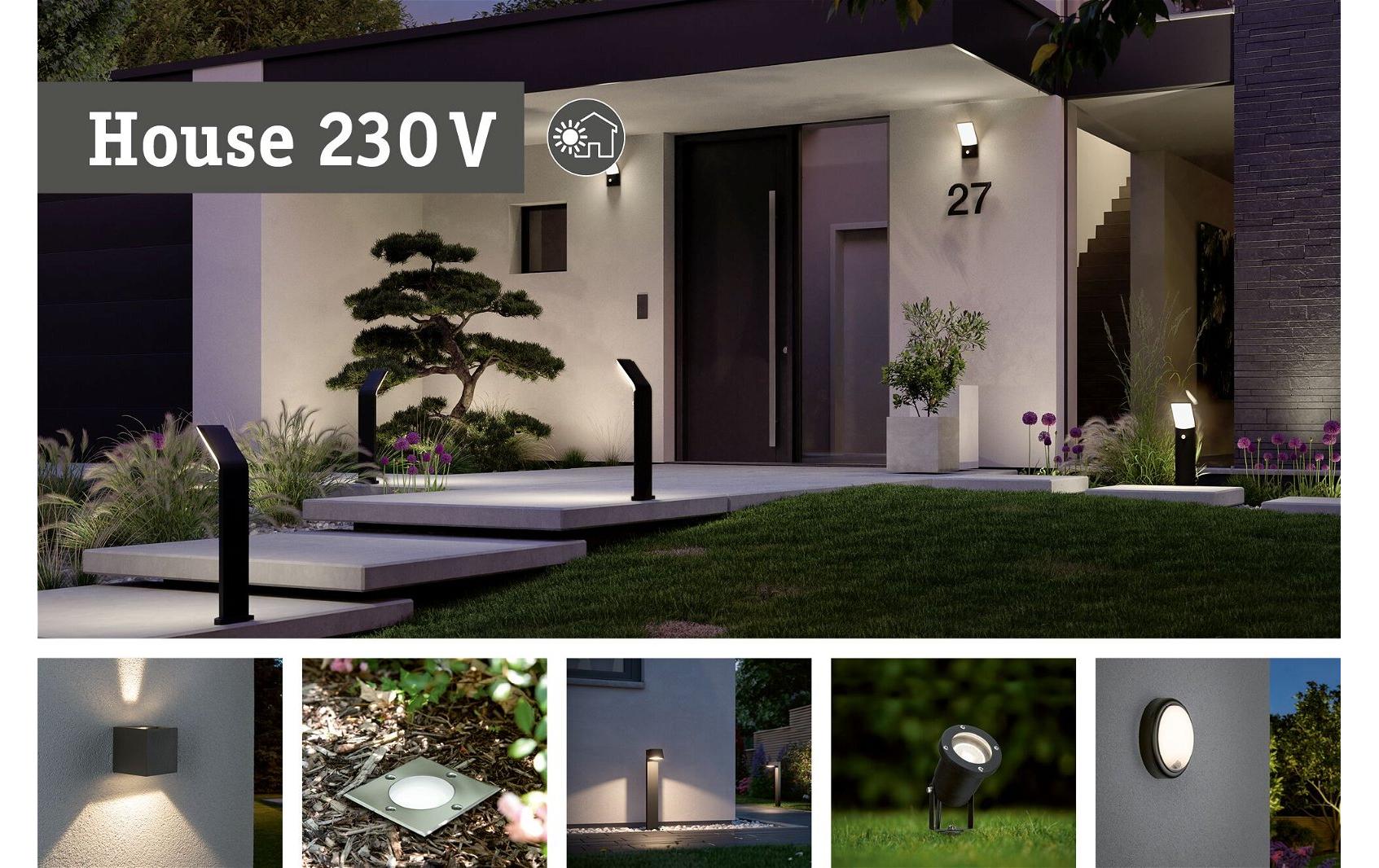 Paulmann LED Aussenwandleuchte Skyla Bewegungsmelder Anthrazit