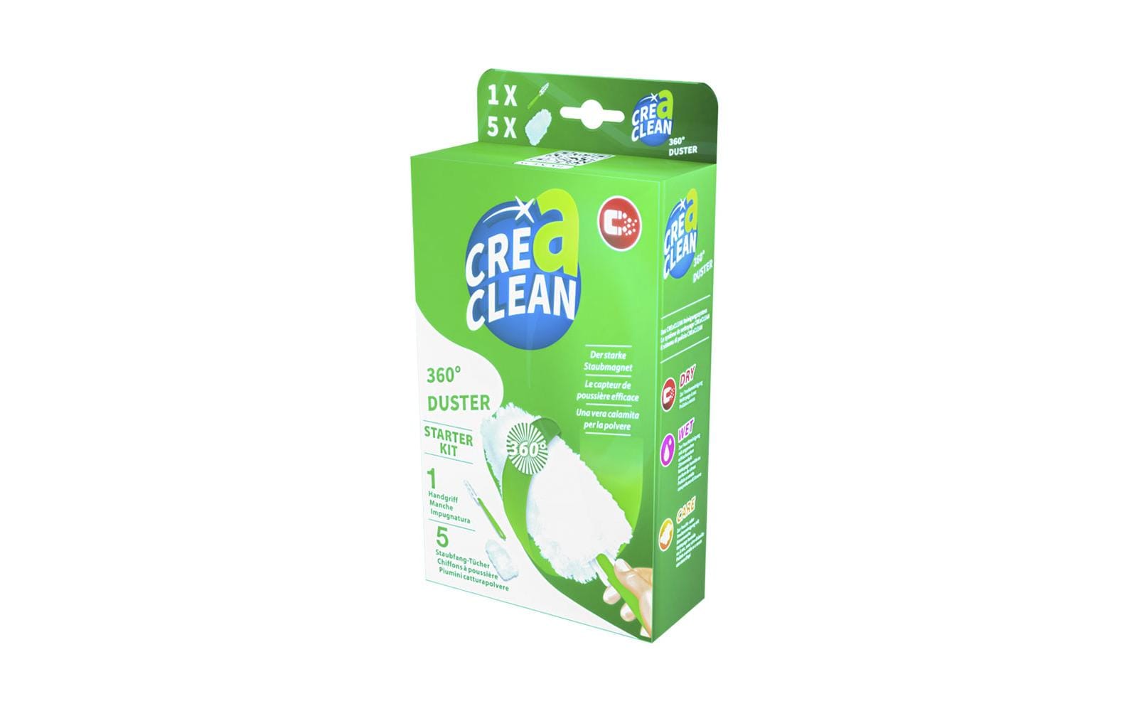 CreaClean Staubmagnet Starter Kit 360° Grün/Weiss