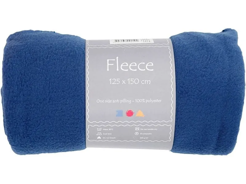 Creativ Company Fleece 150 cm x 125 cm, Blau