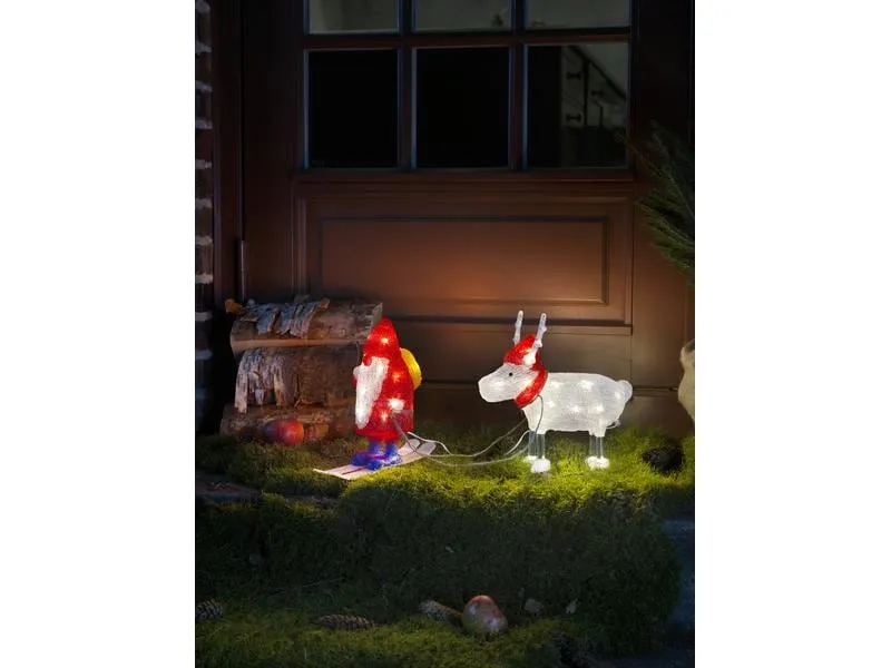 Konstsmide LED-Figur Acryl Santa mit Rentier, 40 LED Konstsmide LED-Figur Acryl Santa mit Rentier, 40 LED